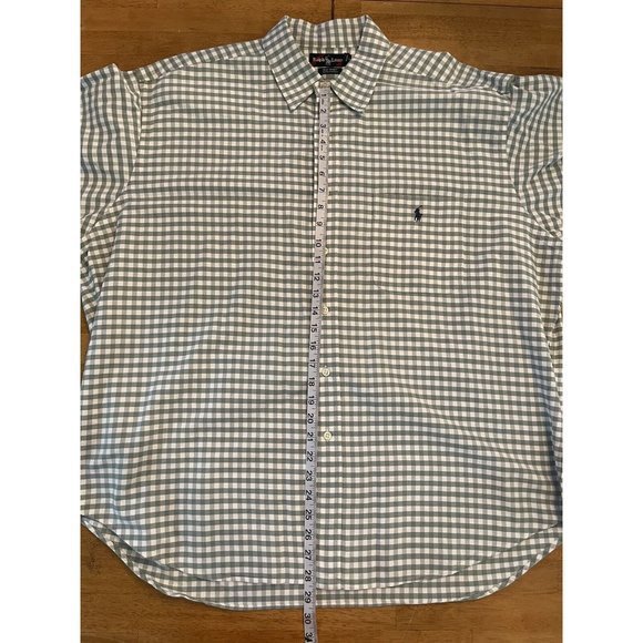 Ralph Lauren Green‎ And White Gingham Check Large Big Shirt Button Down Shirt - Picture 4 of 7